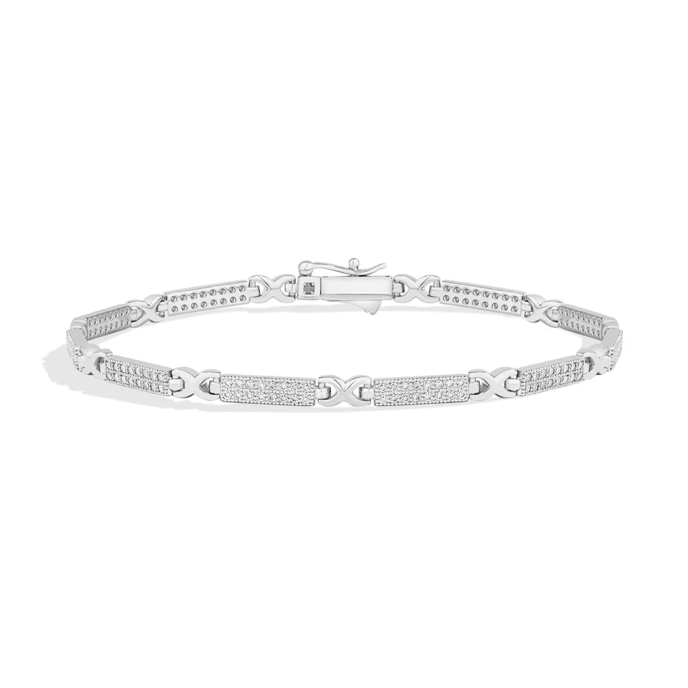 Sparkling 3-Stone Moissanite Bracelet