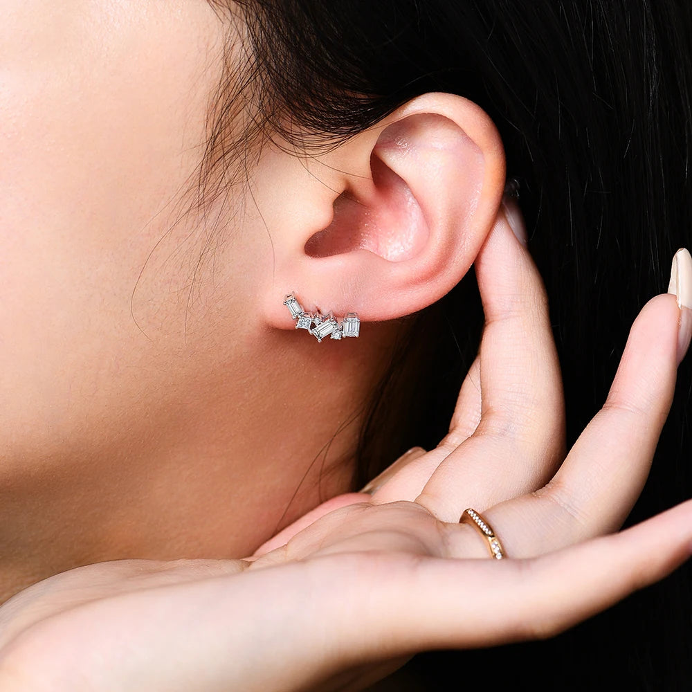 VVS1 D Color Geometric Moissanite Earrings