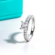 1.2CT Princess Cut D Color Moissanite Engagement Ring.