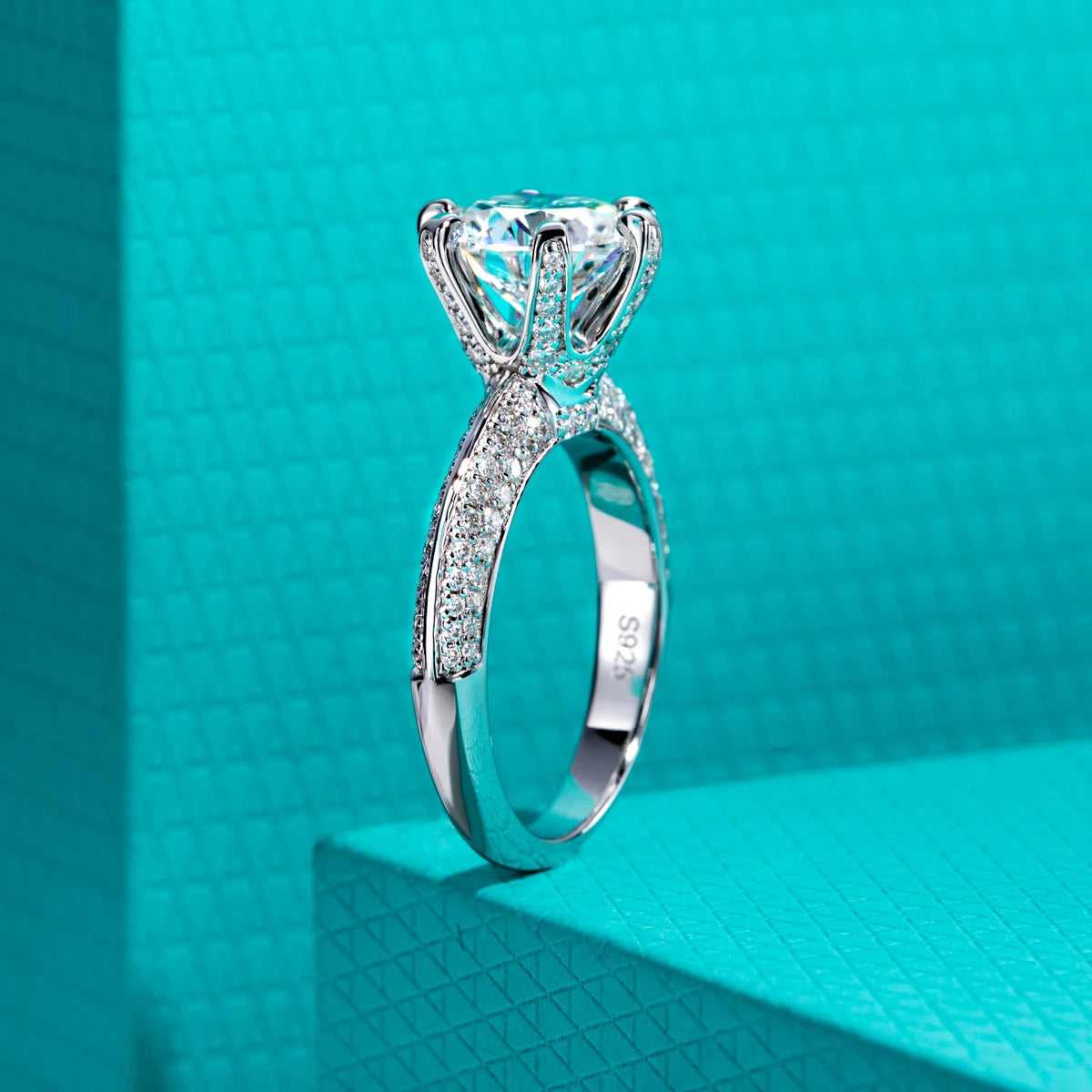 3 CT Round Cut Moissanite Engagement Ring