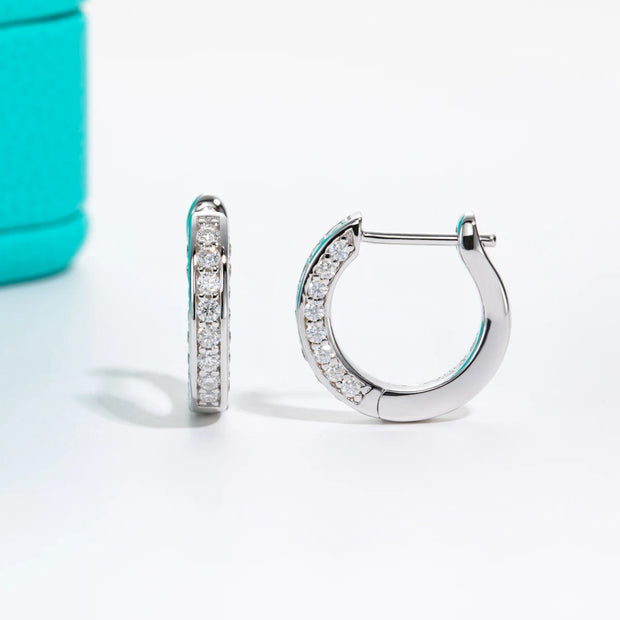 0.56cttw Luxury Moissanite Ear Hoop Earrings.