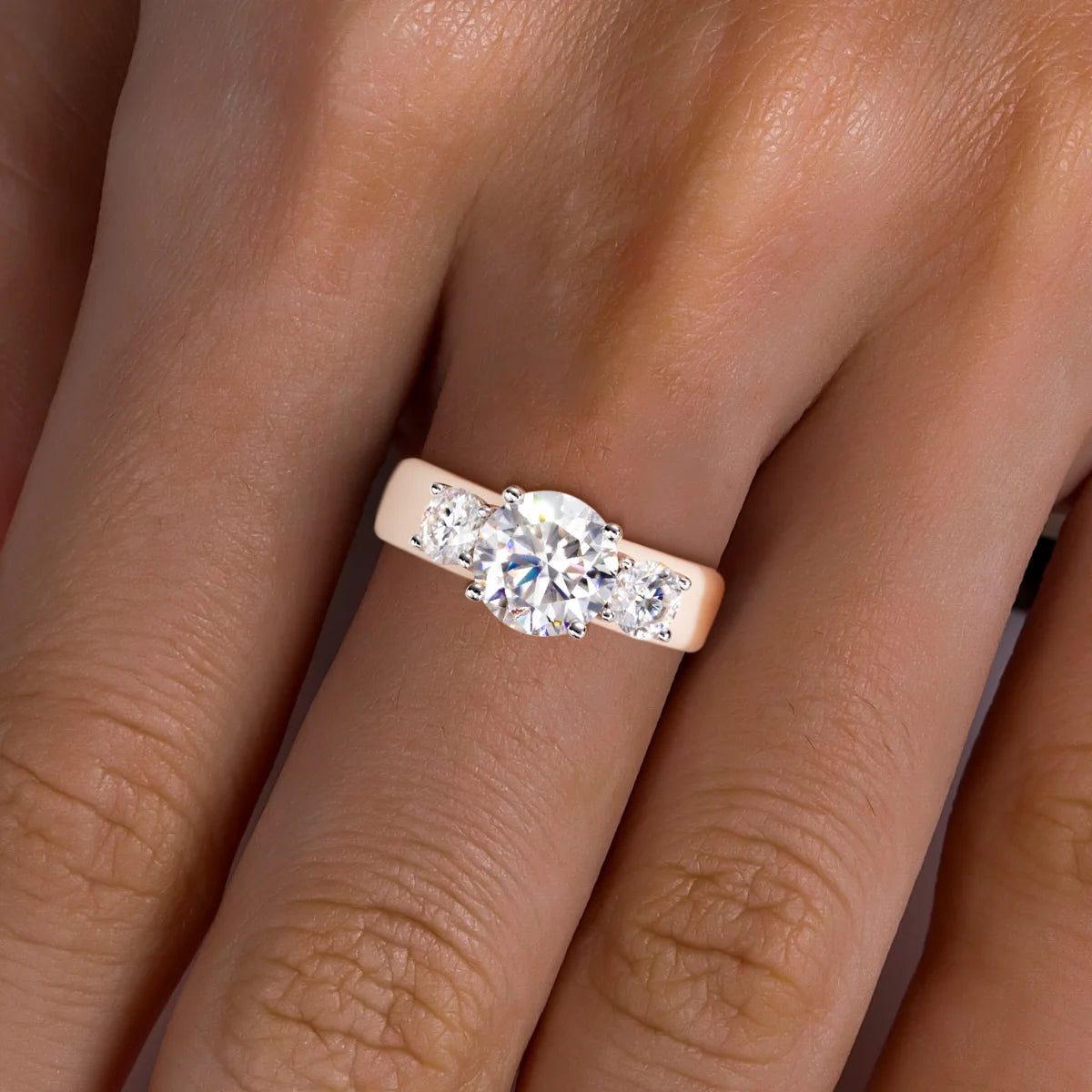 4 CTTW Three-Stone Moissanite Silicone Ring