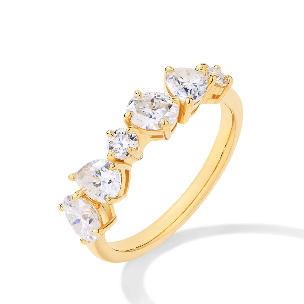 VVS1 Oval & Pear Cut Moissanite Ring