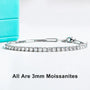 3mm Moissanite Tennis Bracelet – Adjustable 16+4cm.