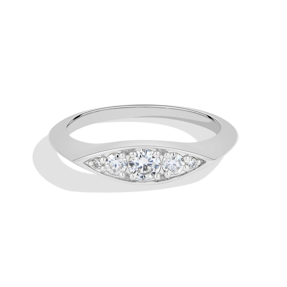 Marquise Cut Moissanite Minimalist Ring