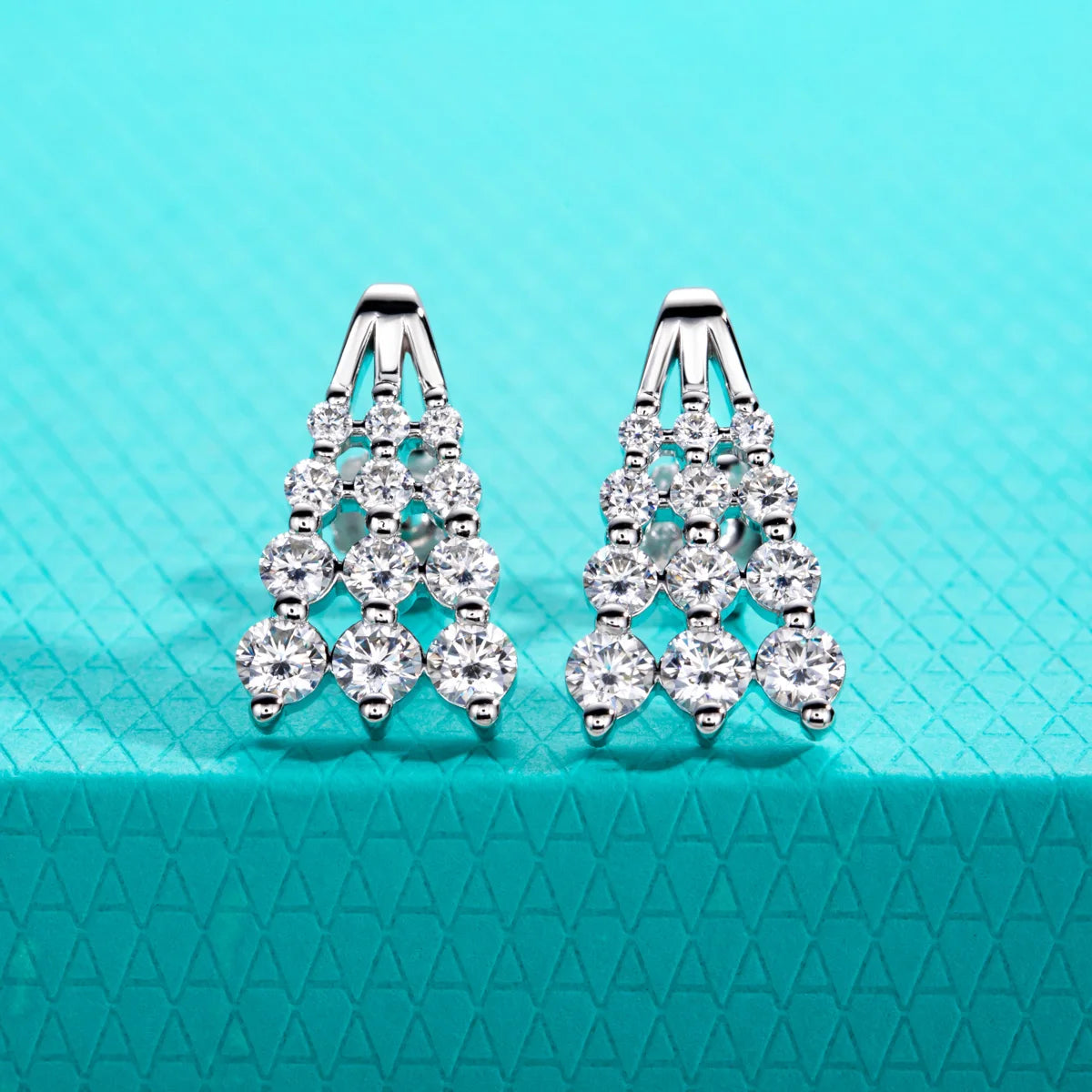 1.23 CTTW Moissanite Chandelier Tiered Drop Earrings