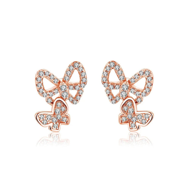 VVS1 D Color Butterfly Moissanite Stud Earrings | S925.