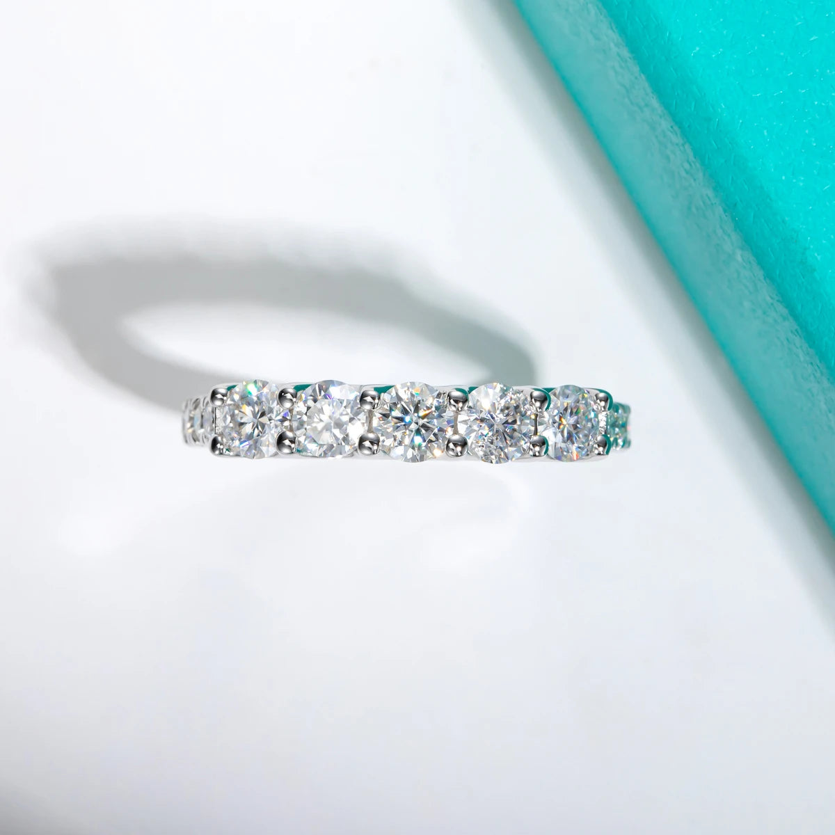 4 MM Round Cut Moissanite Wedding Band