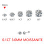 1.0CT-3.0CT VVS1 D Color Moissanite Stud Earrings.