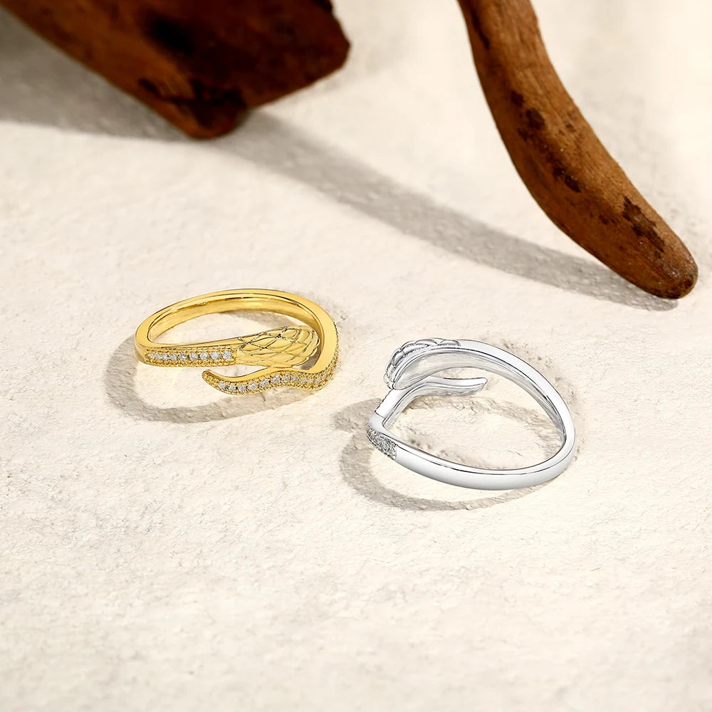 Snake Half Eternal Moissanite Ring
