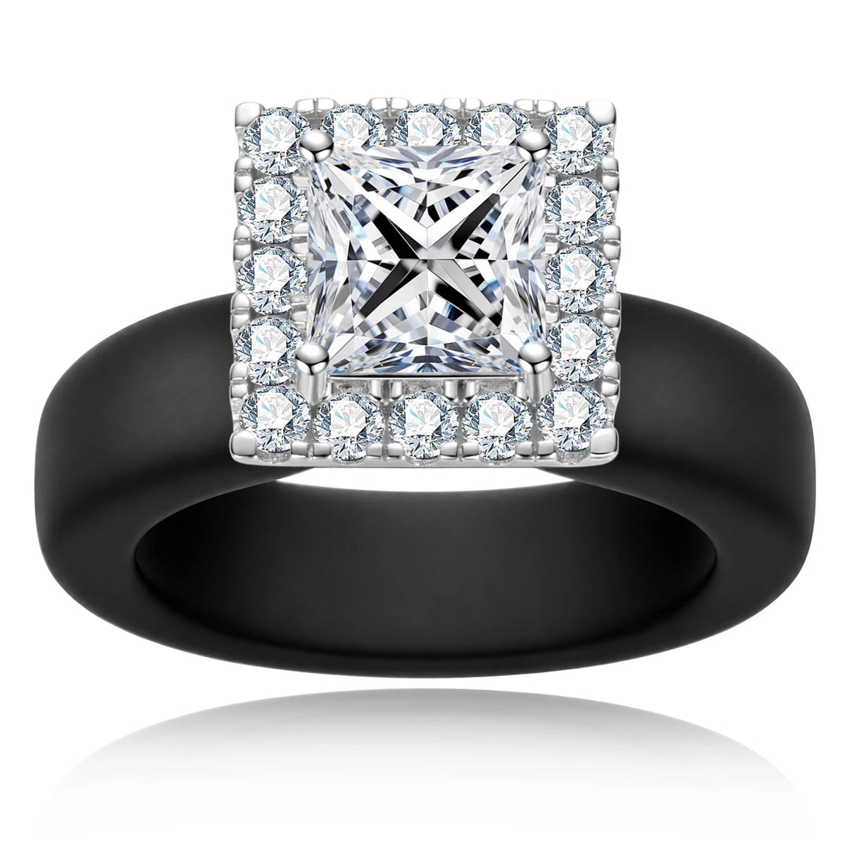 2 CT Princess Cut Moissanite Silicone Ring