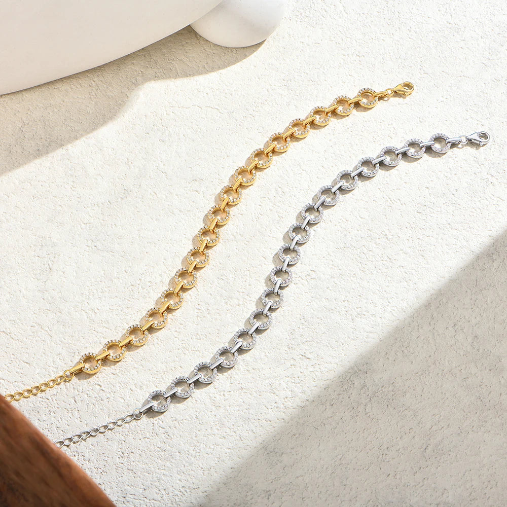 Moissanite Adjustable Punk Hoop Bracelet