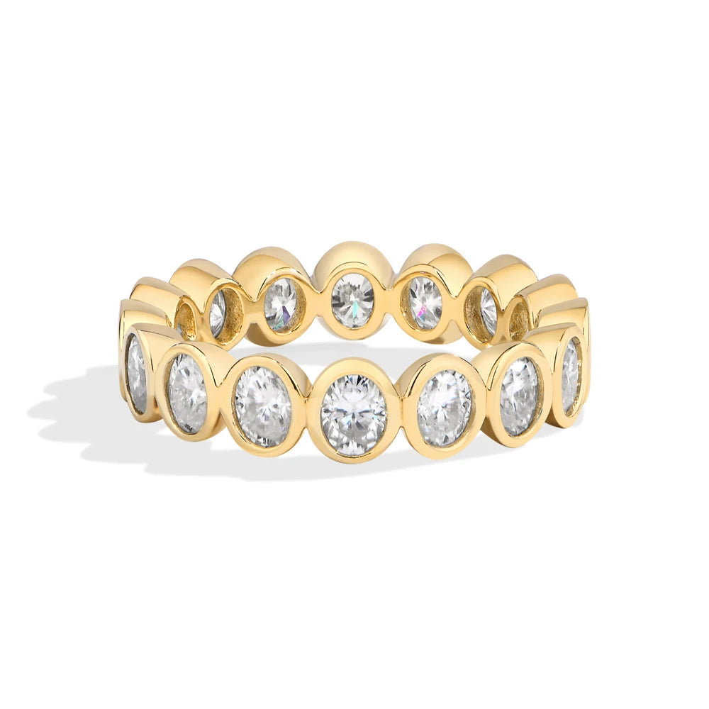 Oval Cut Moissanite Eternity Wedding Band