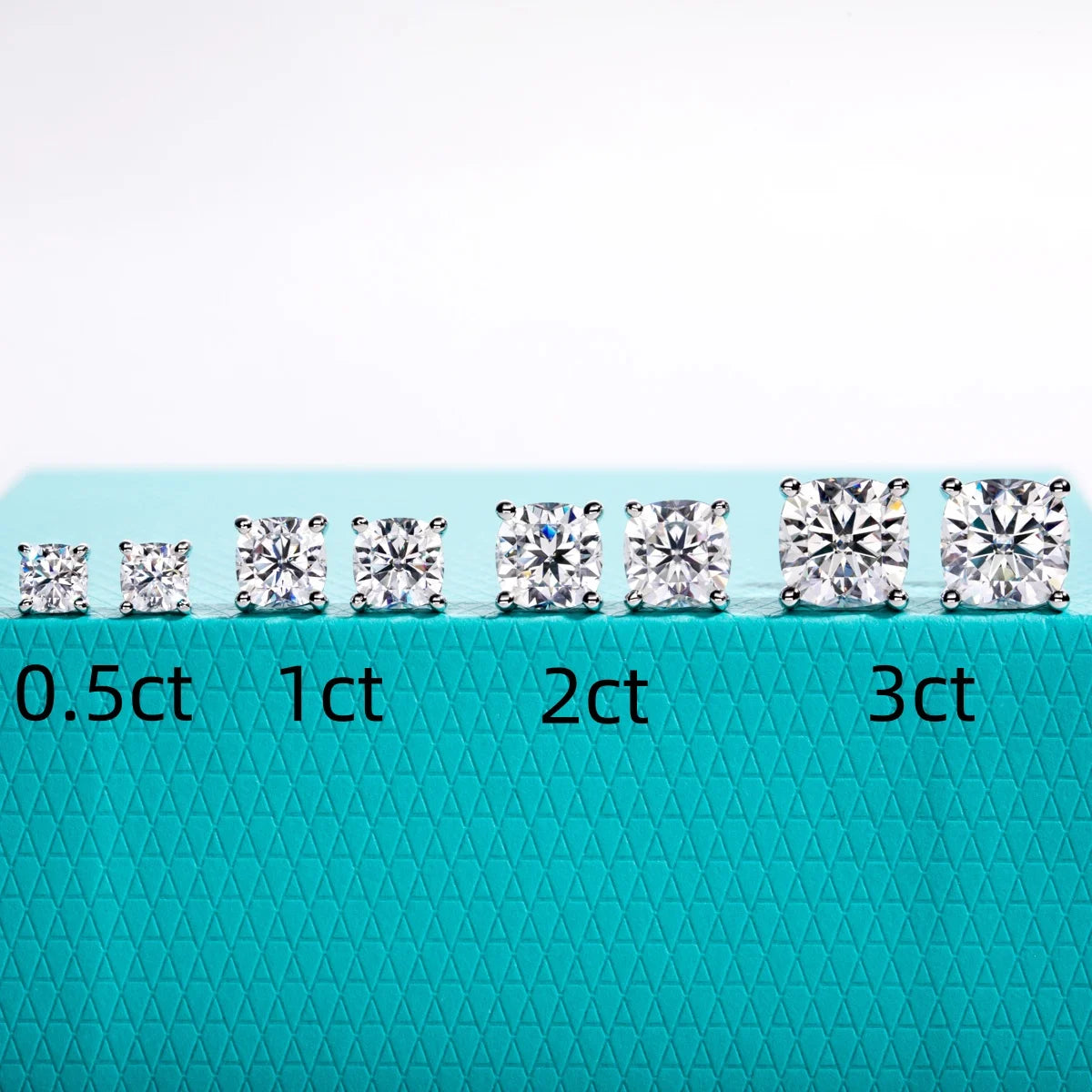 VVS1 D Color Cushion Cut Moissanite Earrings