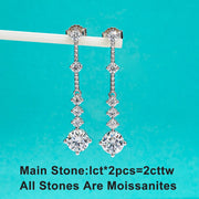 2.8cttw Moissanite Drop Earrings.