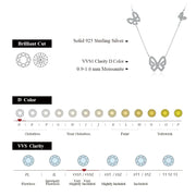 VVS1 D Color Brilliant Cut Butterfly Moissanite Necklace.