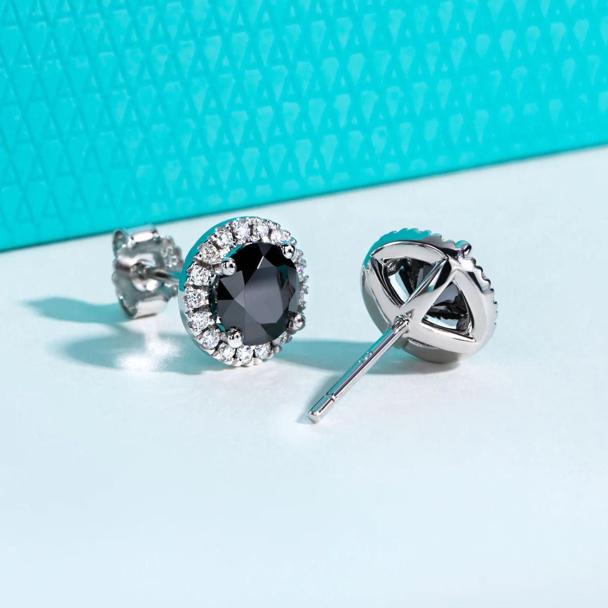1 CT Black Moissanite Classic Stud Earring