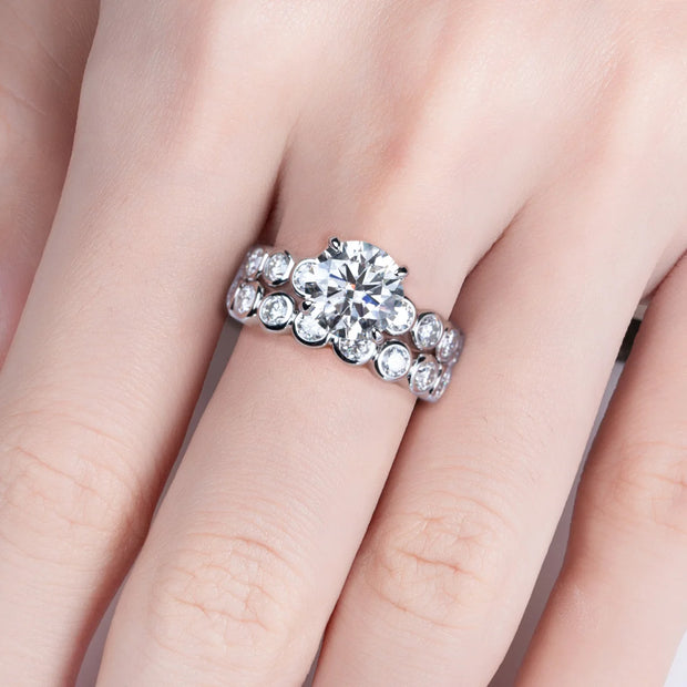 3mm Round Cut D Color Moissanite Eternity Band