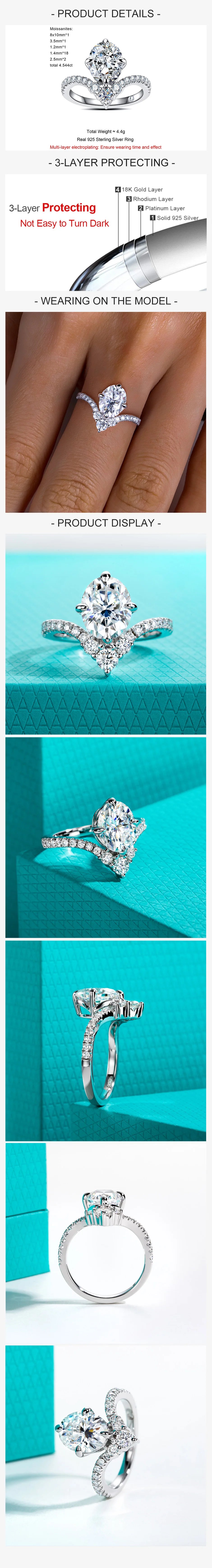 3 CT Oval Cut Moissanite Engagement Ring