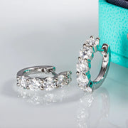 4mm 3cttw D Color Moissanite Huggie Hoop Earrings 925 Sterling Silver Luxury Huggie Earring For Women.