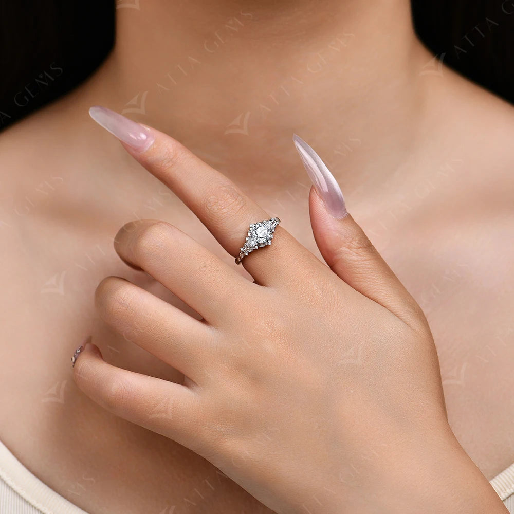 Four Leaf Clover Moissanite Ring
