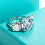 VVS1 D Color 11 CTTW 3 Stone Moissanite Engagement Ring.