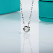 4mm D Color Moissanite Round Cut Necklace | S925.