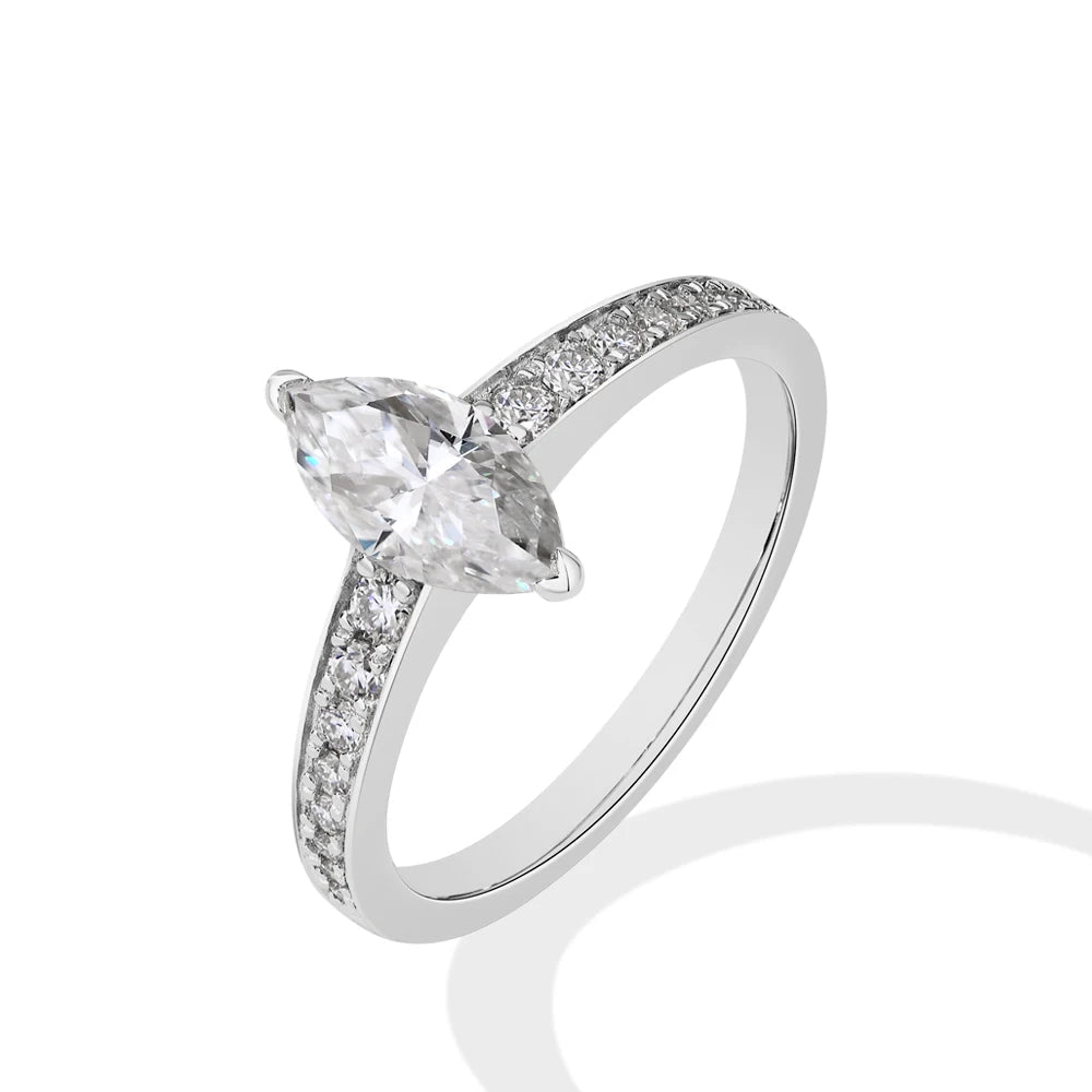 1 CT Marquise Cut Moissanite Engagment Ring