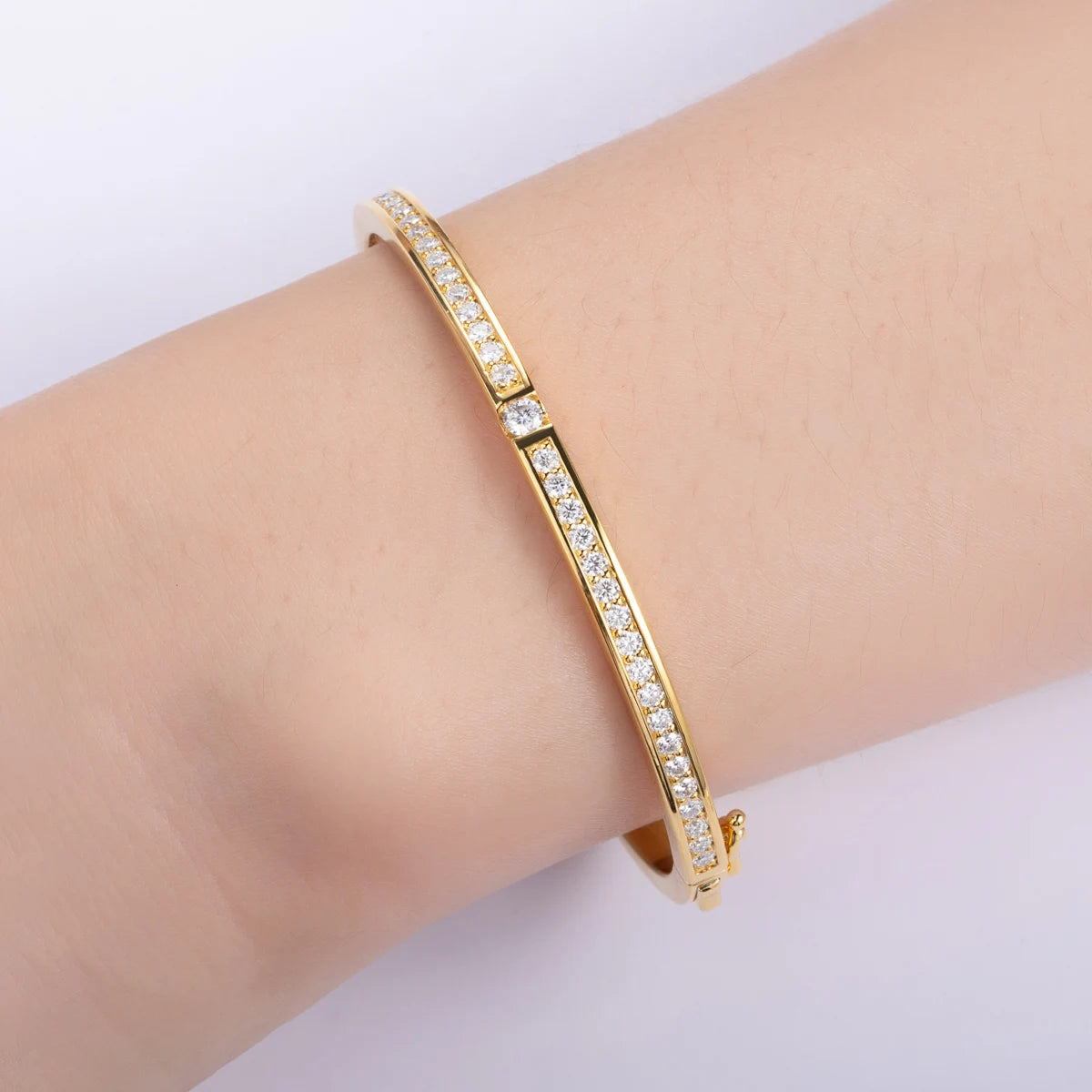 3 MM Tennis Moissanite Bangle Bracelet