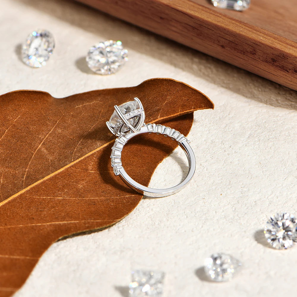 3 CT Snowflake Halo Oval Cut Moissanite Ring