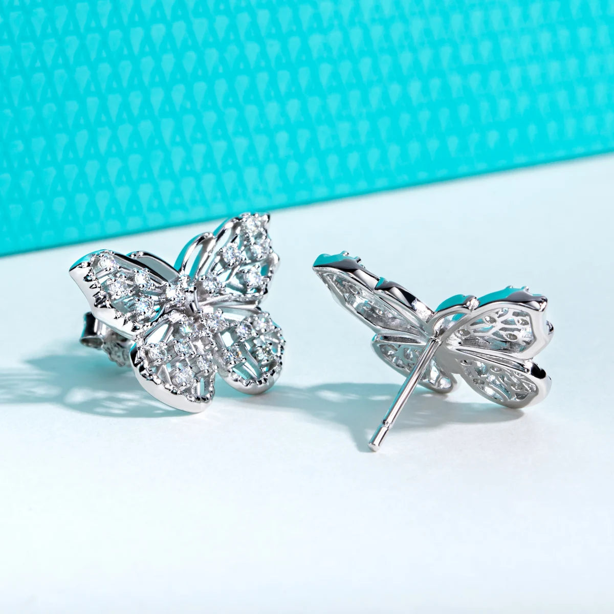 1.6 MM Moissanite Butterfly Stud Earring