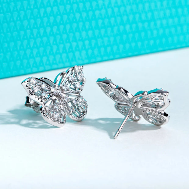 1.6 MM Moissanite Butterfly Stud Earring