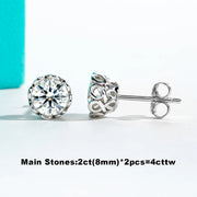 2cttw-6cttw Moissanite Diamond Earrings.