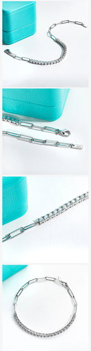 3mm Moissanite Tennis Bracelet – Adjustable 16+4cm.