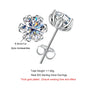 2cttw D Color Moissanite Lotus Stud Earrings.