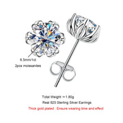 2cttw D Color Moissanite Lotus Stud Earrings.