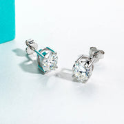 10K Gold Post Oval Cut Moissanite Stud Earrings.