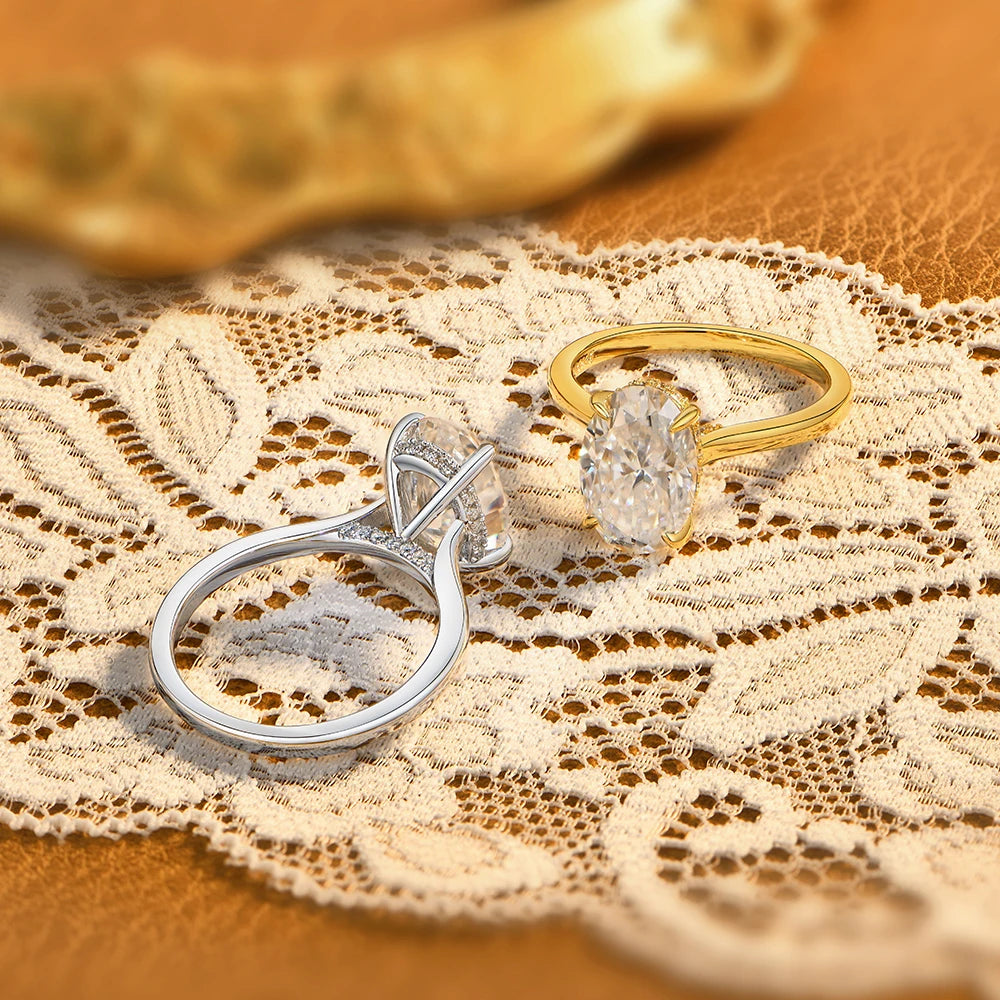 4.5 CT Oval Cut Moissanite Engagement Ring