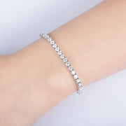 3mm Moissanite Tennis Bracelet – Adjustable 16+4cm.