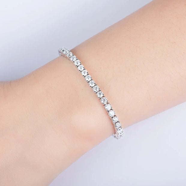 3mm Moissanite Tennis Bracelet – Adjustable 16+4cm.