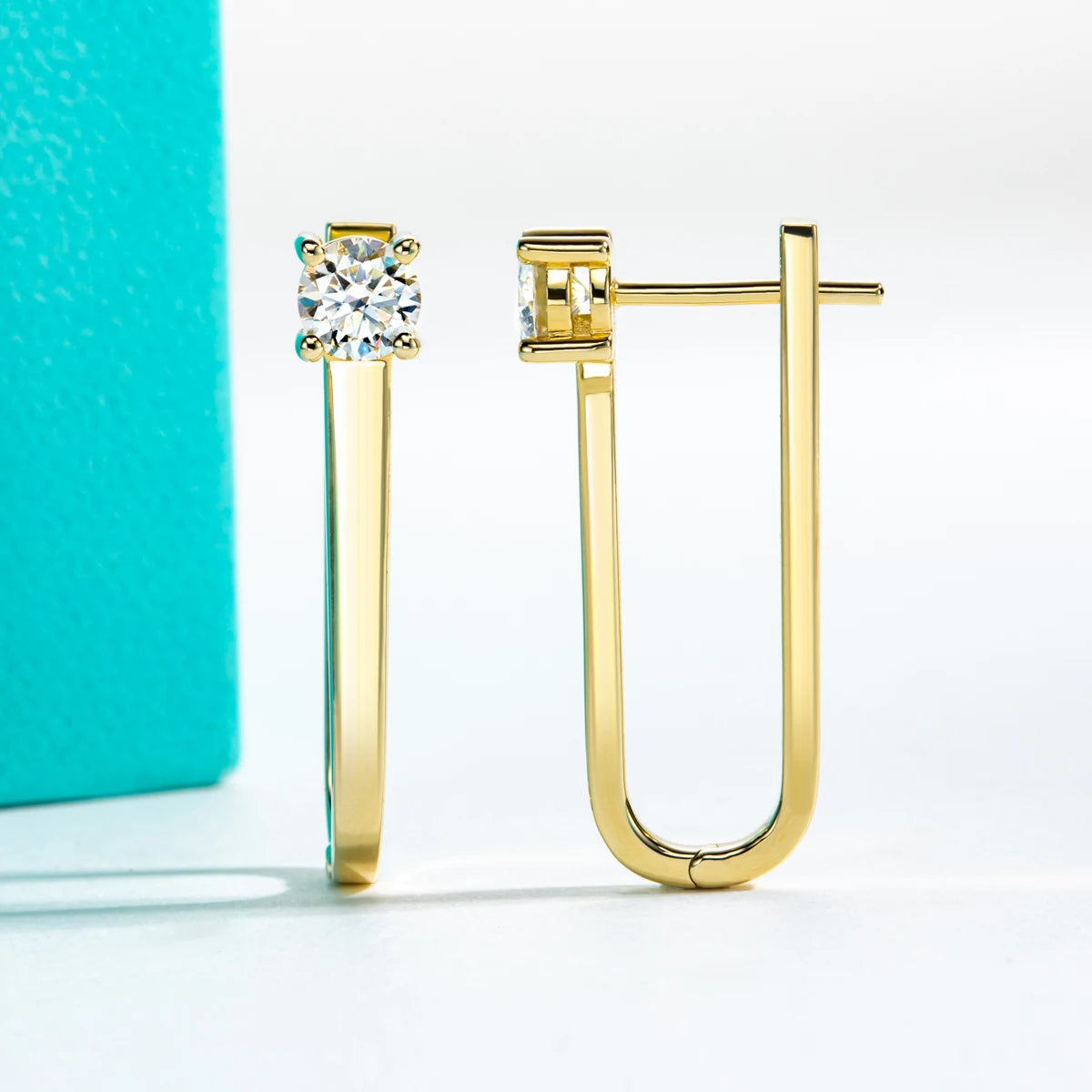 2ct D Color Moissanite Pin Necklace and Earrings Set.