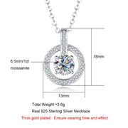 1 Carat D Color Moissanite Pendant Necklace | S925.