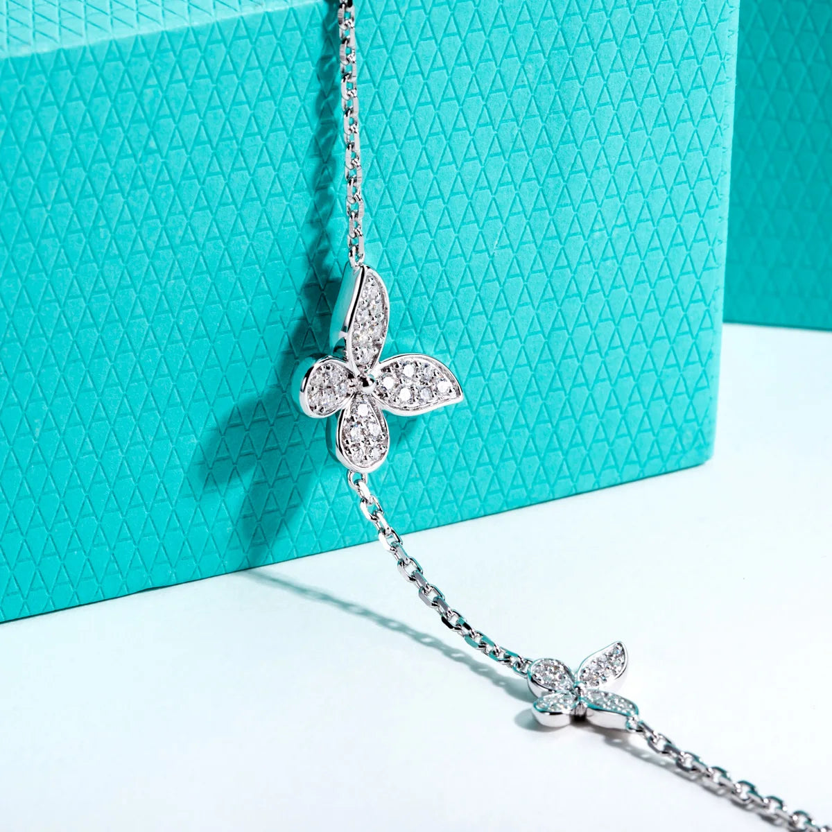 VVS1 D Color Butterfly Chain & Link Moissanite Bracelet