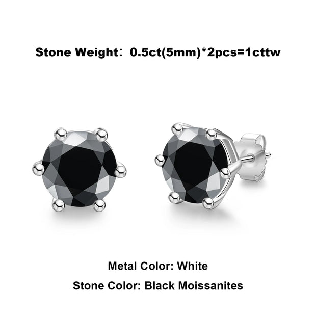 Total 4/2/1ct Moissanite Stud Earrings.