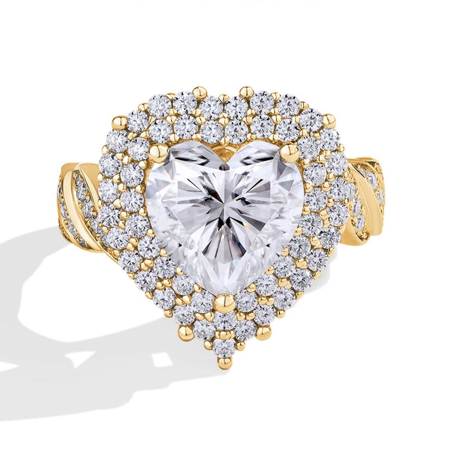 4 CT Heart Cut Moissanite Engagement Ring