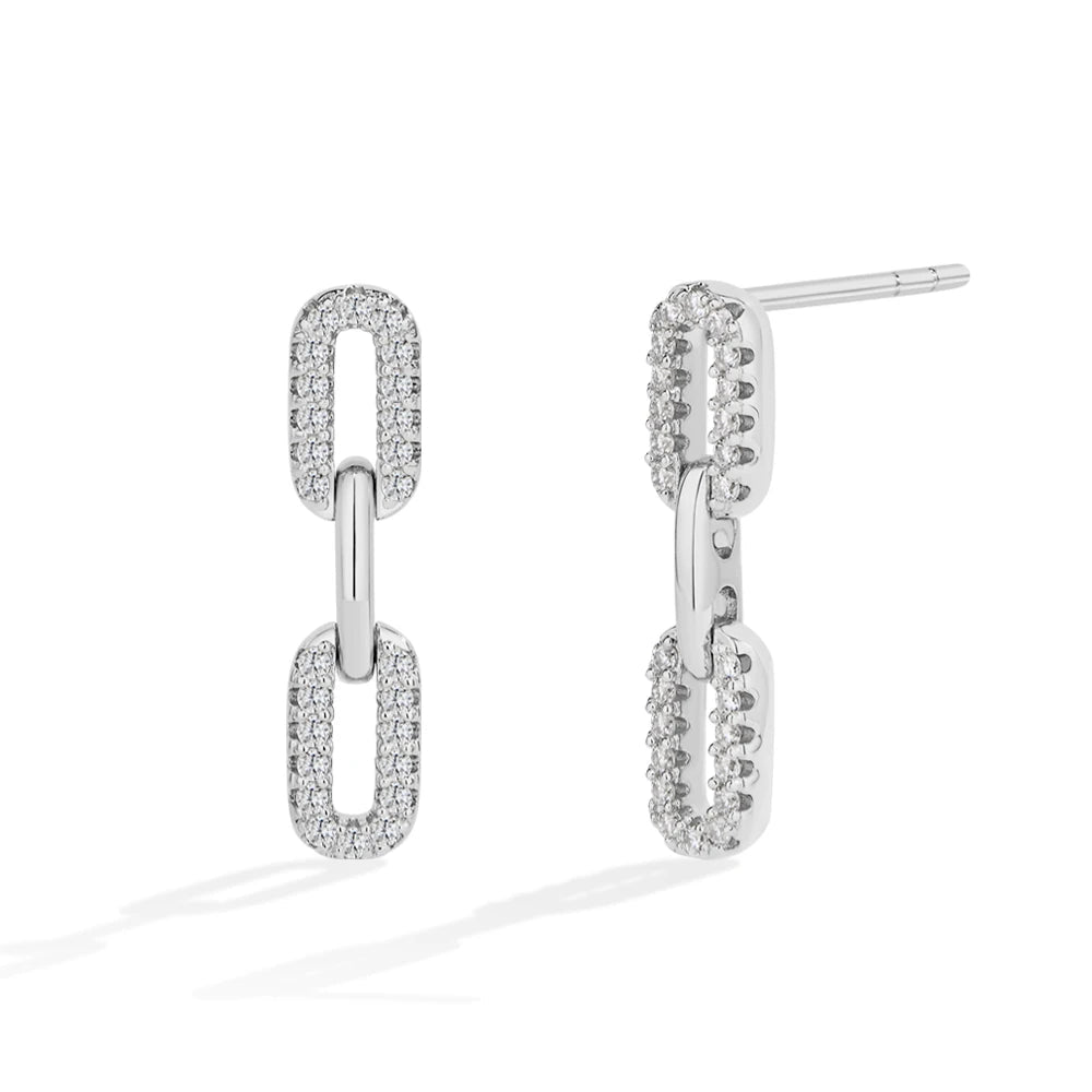 Interlocking Design Moissanite Stud Earrings