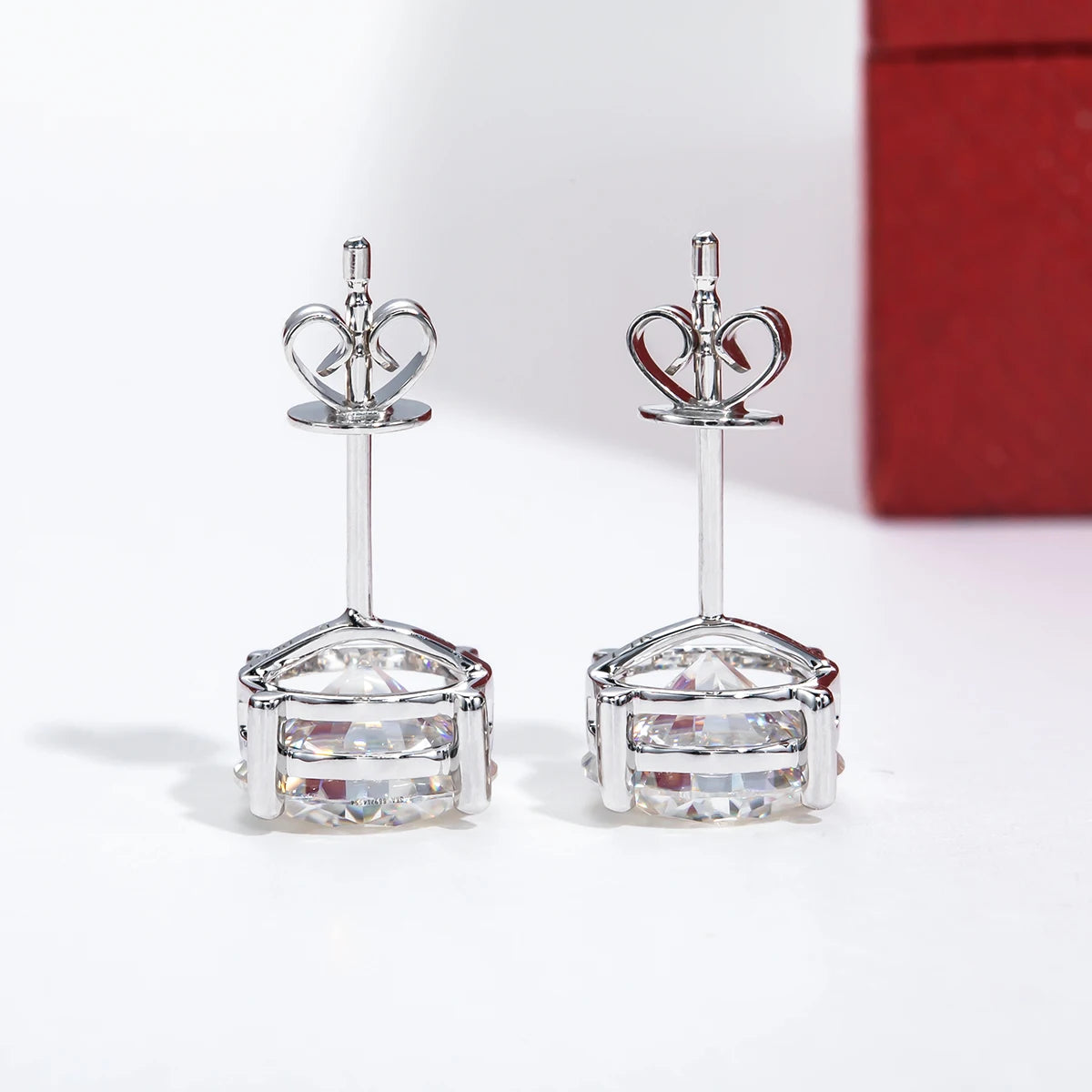 4 CTTW D Color Moissanite Stud Earrings