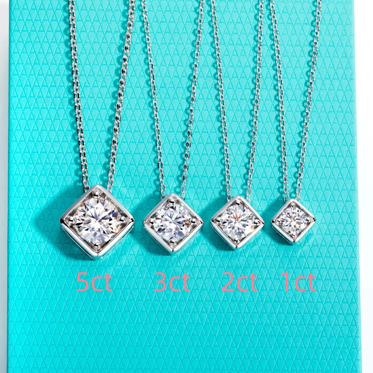 VVS1 Moissanite Square Pendant Necklace