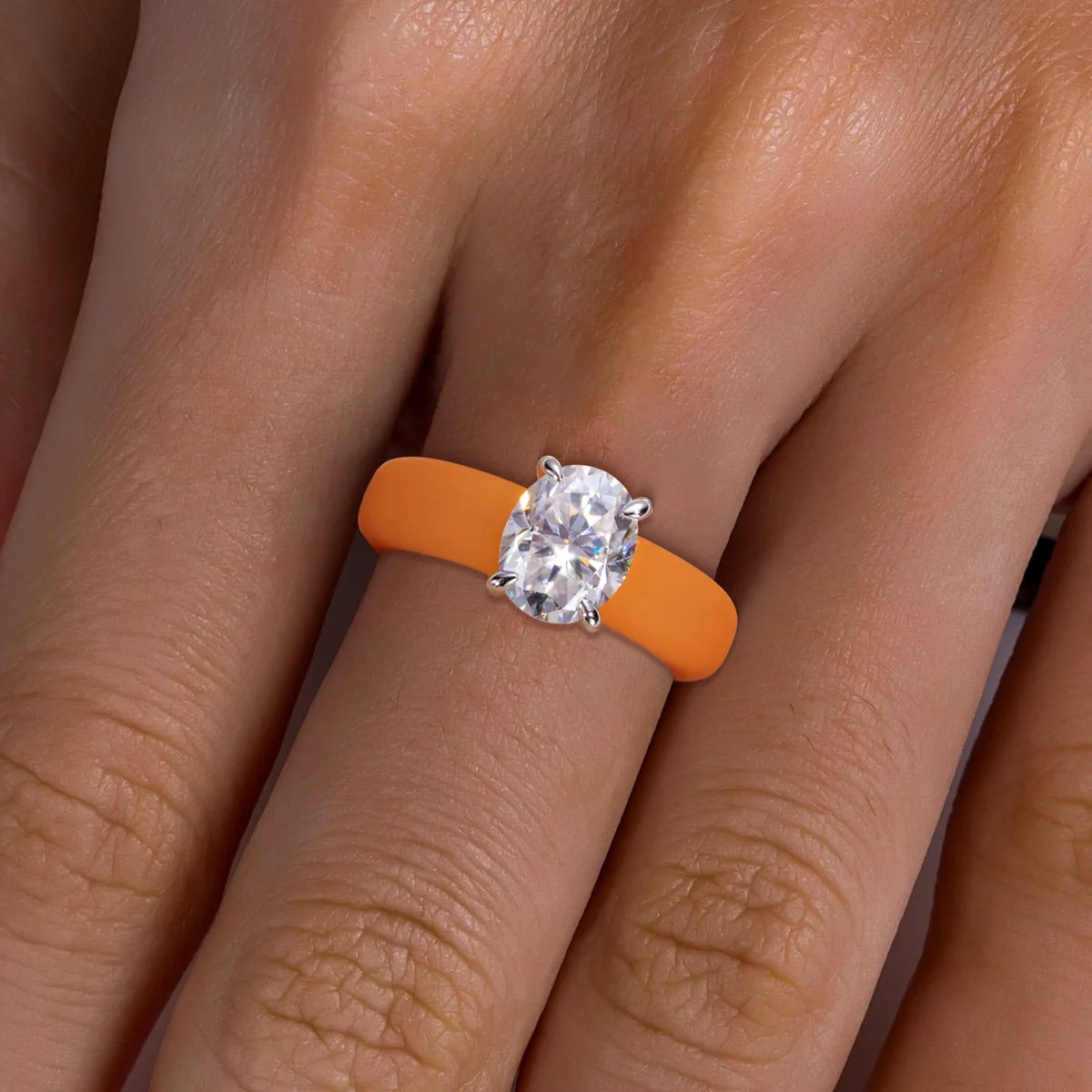 3 CT Oval Cut Moissanite Silicone Ring