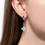 3mm Moissanite Hoop Earrings - Women's Huggies.